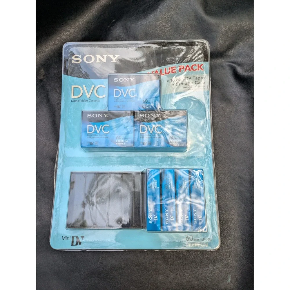 Sony MiniDV Tapes 10 Pack Value Pack DVM60PRR Premium Grade Storage Case NEW